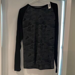 Men's Black Camo Long Sleeve Shirt